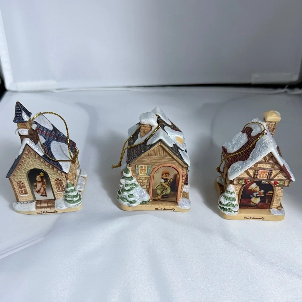 Vintage 1999 The Bradford Exchange Hummel Bavarian Village Hanging Ornament Set
